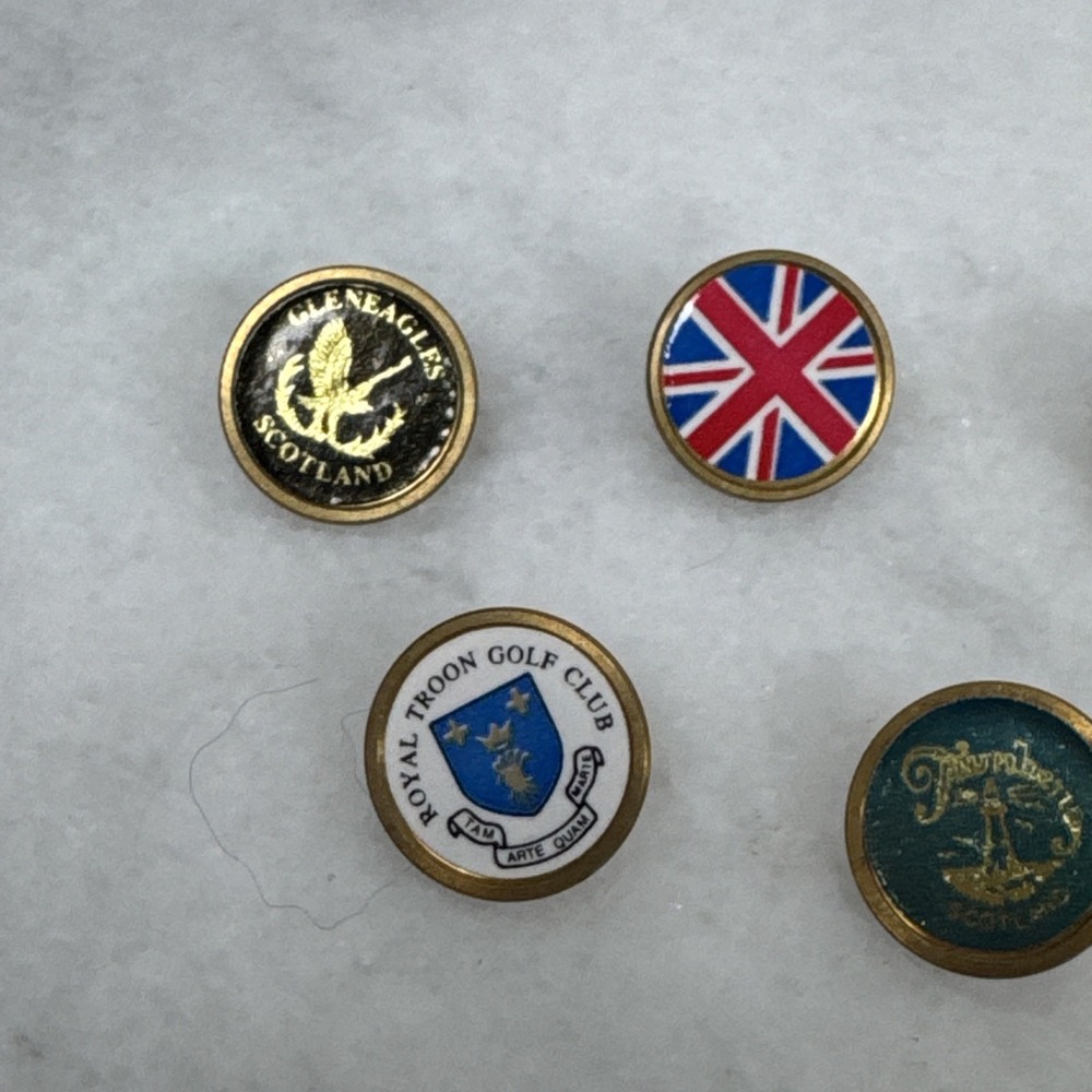 Vintage Golf Ball Marker Lot St Andrews Troon Muirfield Carnoustie Lot Of 6 - Picture 5 of 7